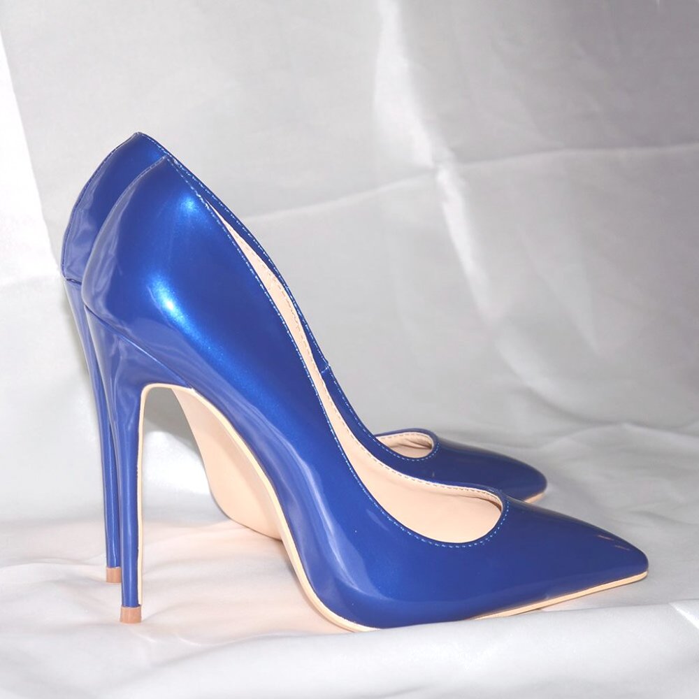 Ruby Blue 10cm stilettos pointed high heel pump